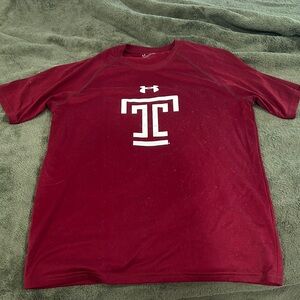 Temple University Under Armour Red Short Sleeve Tee